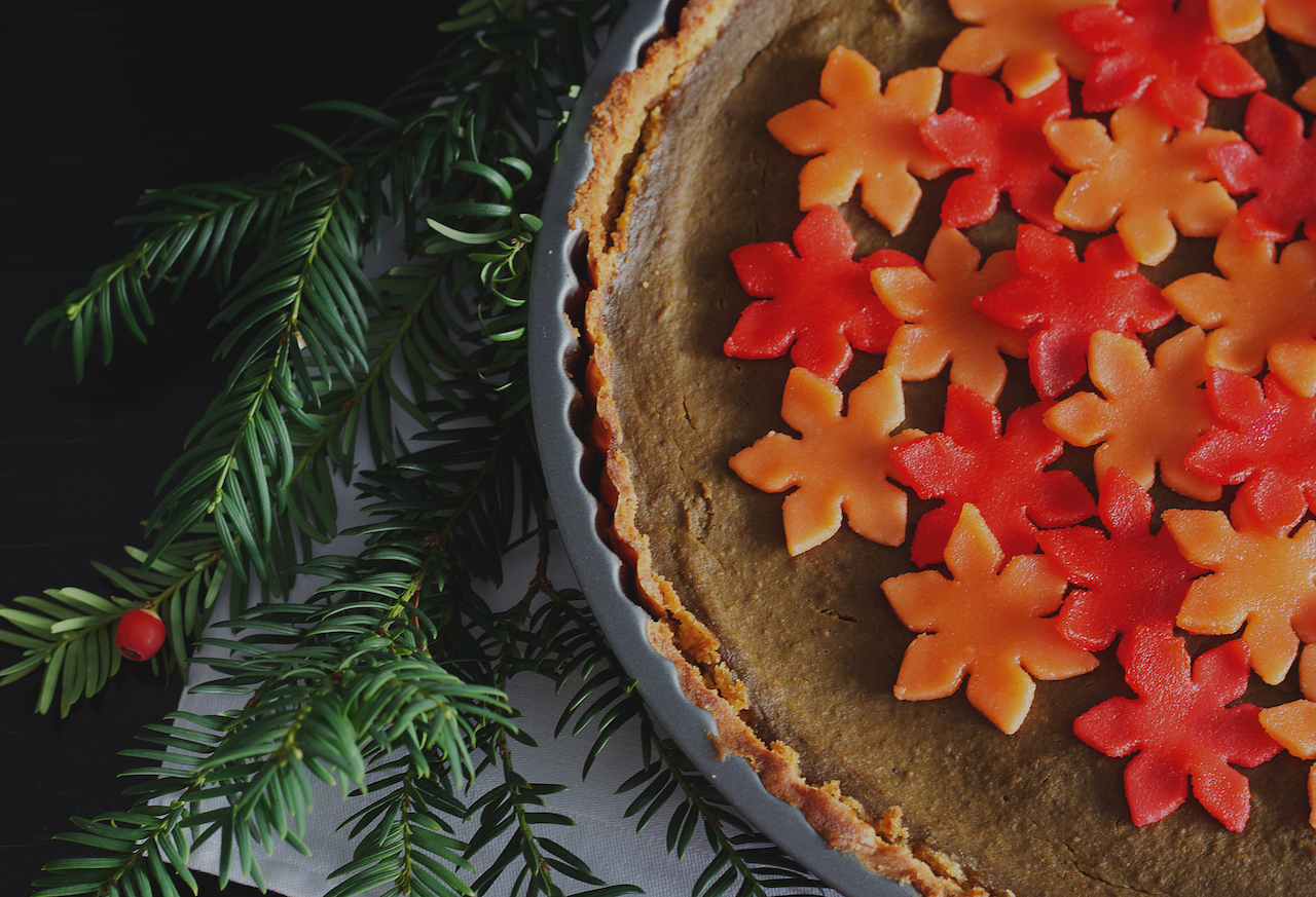 pumpkin pie with marzipan