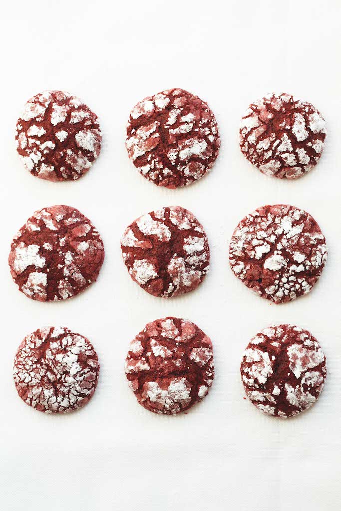 red velvet crinkle cookies