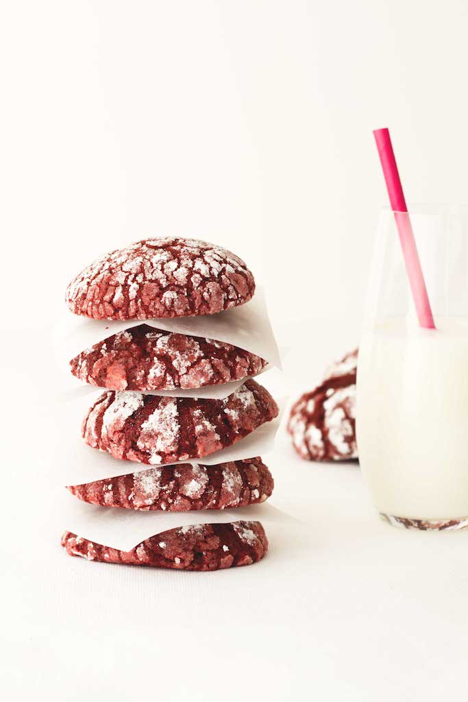 red velvet crinkle cookies