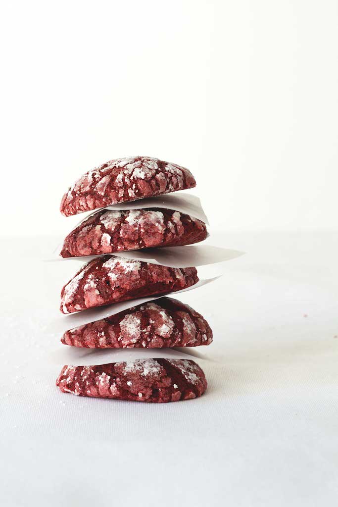 red velvet crinkle cookies