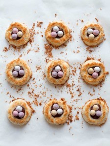 coconut macaroon easter nests