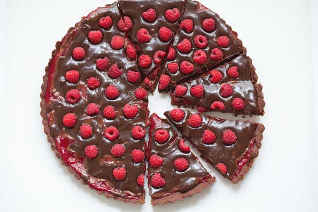 double chocolate raspberry tarte